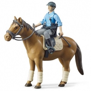 Bruder 62507 Bruder 62507 Bworld politie agent op paard met accessoires