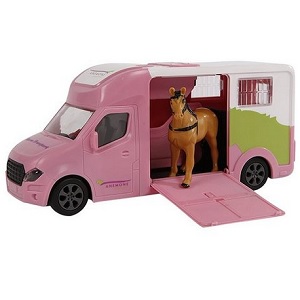 KidsGlobe 510212 Kids Globe 510212 Anemone paardentruck roze met geluidsmodule, frictiemotor en paard