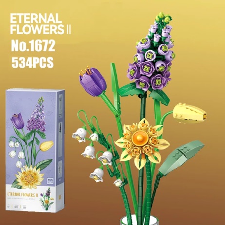 bouwblokjes Bloemenboeket Eternal Flowers #1672 - 534 blokjes, vergelijkbaar met Lego