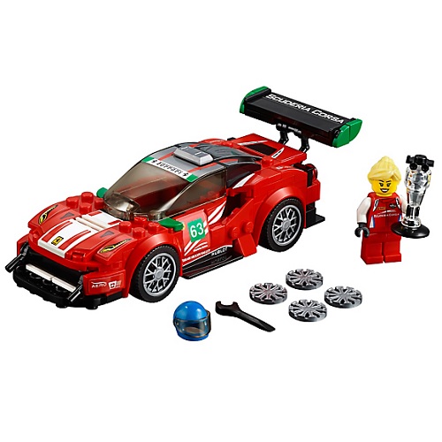 Bruder 67886 bouwpakket compatible met LEGO Ferrari 488 GT3 racewagen, 179 steentjes