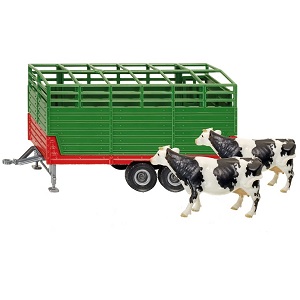 Siku 2875 Siku 2875 bétaillère à deux essieux avec deux vaches 1:32  4006874028757 -  - Le magasin spécialisé de jouets  Bruder avec une gamme complète comprenant des pièces Bruder. Aussi les